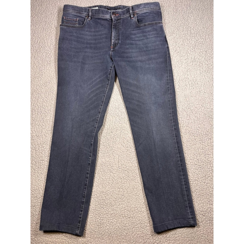 Alberto Pipe Regular Fit Jeans Mens 38x34 Dark Wash DS Dual FX Lefthand Denim